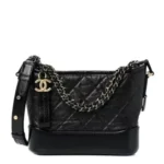 Chanel Gabrielle Zip Around Wallet Quilted Aged Calfskin Small