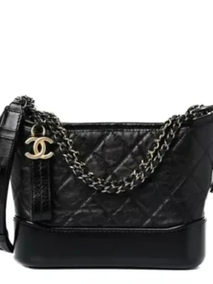 Chanel Gabrielle Zip Around Wallet Quilted Aged Calfskin Small