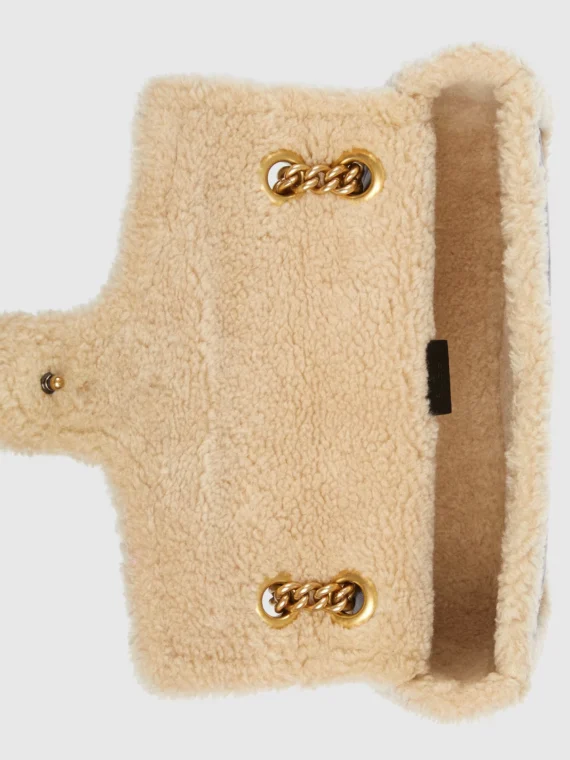 GG Marmont small shoulder bag with wool trim