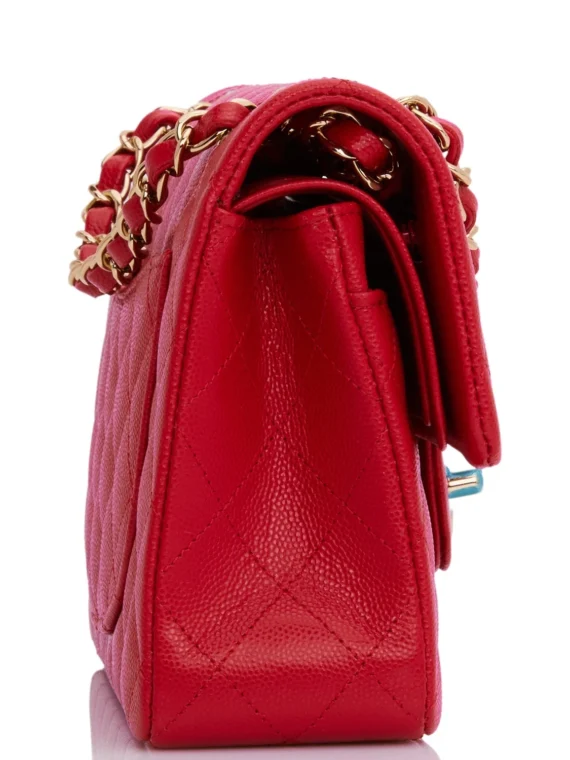 Chanel Small Classic Double Flap Navy Lambskin Light Gold Hardware