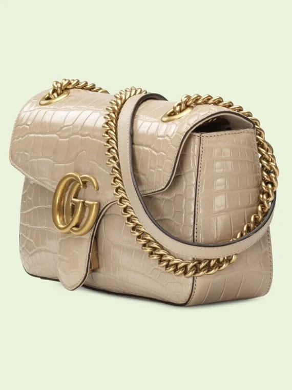 GG Marmont small crocodile shoulder bag