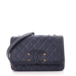 Chanel CC Pearl Crush Mini Square Flap Bag Black Lambskin Antique Gold Hardware