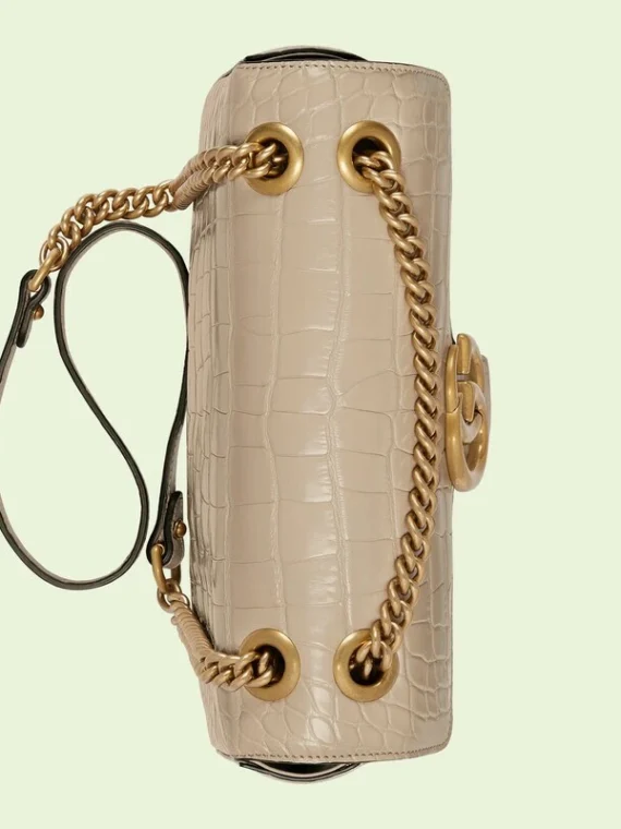 GG Marmont small crocodile shoulder bag