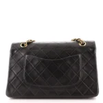 Chanel Mini Rectangular Flap Bag with Top Handle Dark Grey Lambskin Light Gold Hardware