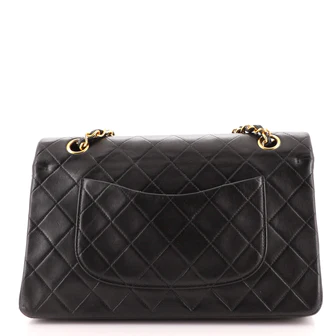Chanel Mini Rectangular Flap Bag with Top Handle Dark Grey Lambskin Light Gold Hardware