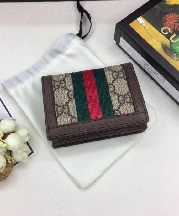 Gucci Ophidia GG card case 523155 Dark Coffee