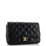Pre-owned Chanel Jumbo Classic Double Flap Bag Black Caviar Gold Hardware