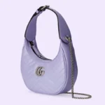 Gucci Marmont half-moon-shaped mini bag – lilac leather