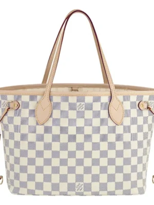 Louis Vuitton N51110 Neverfull PM Shoulder Bag Damier Azur Canvas