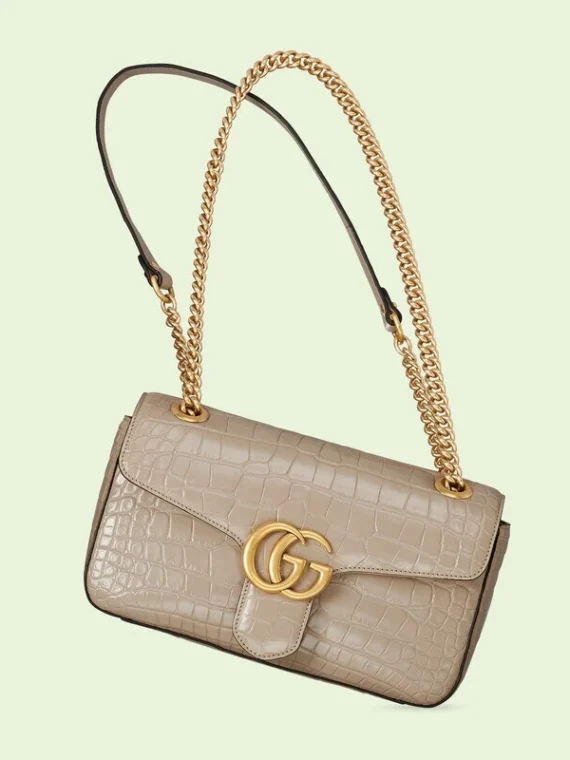 GG Marmont small crocodile shoulder bag