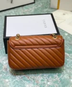 Gucci GG Marmont Small Matelasse Shoulder Bag 443497 Coffee