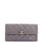 Chanel Boy Flap Bag Chevron Calfskin Old Medium