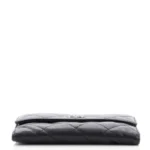 Chanel Foldable Tote Bag with Chain Quilted Caviar with Printed Nylon