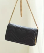 Gucci Marmont GG Mini Quilted Black Leather Cross Body Bag 488426 Black