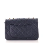 Chanel CC Pearl Crush Mini Square Flap Bag Black Lambskin Antique Gold Hardware
