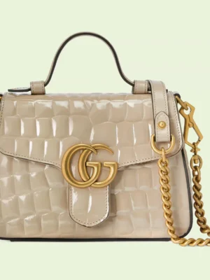 GG Marmont mini crocodile top handle bag
