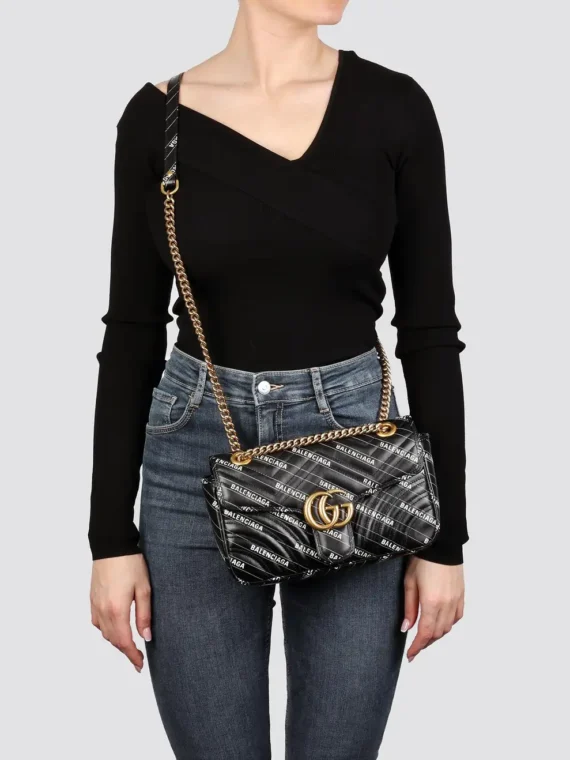 Gucci x Balenciaga The Hacker Project Small GG Marmont Bag – Black