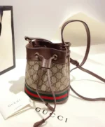 Gucci Ophidia Mini GG Bucket Bag 550620 Dark Coffee