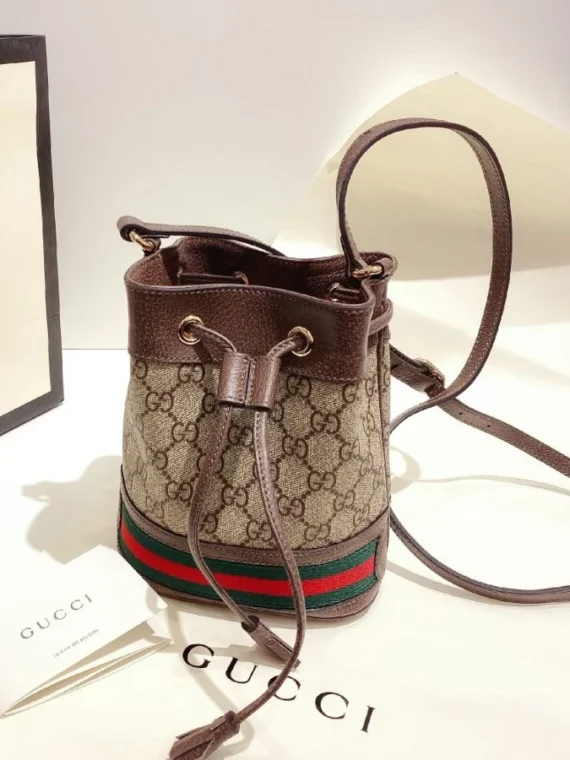 Gucci Ophidia Mini GG Bucket Bag 550620 Dark Coffee