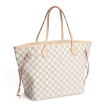 Louis Vuitton N51107 Neverfull MM Shoulder Bag Damier Azur Canvas