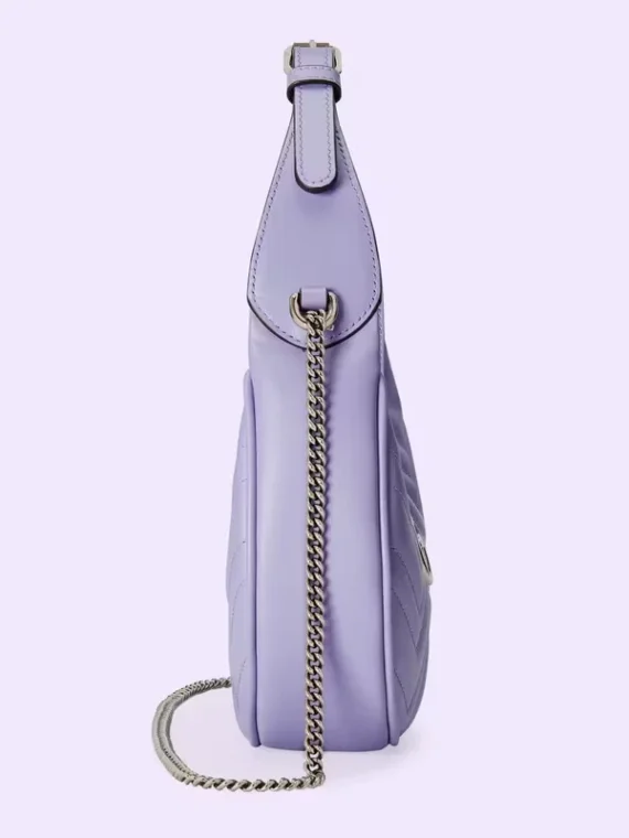 Gucci Marmont half-moon-shaped mini bag – lilac leather