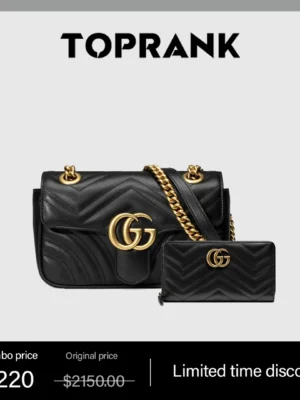 Gucci Marmont small shoulder bag+GG Marmont zip around wallet