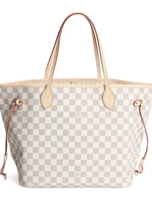 Louis Vuitton N51107 Neverfull MM Shoulder Bag Damier Azur Canvas
