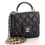 Chanel Blue Quilted Denim Rectangular Mini Flap Bag Gold Hardware