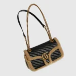GG Marmont small shoulder bag with wool trim