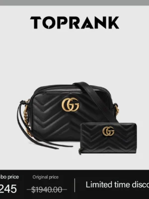 GG Marmont mini shoulder bag+GUCCI continental wallet