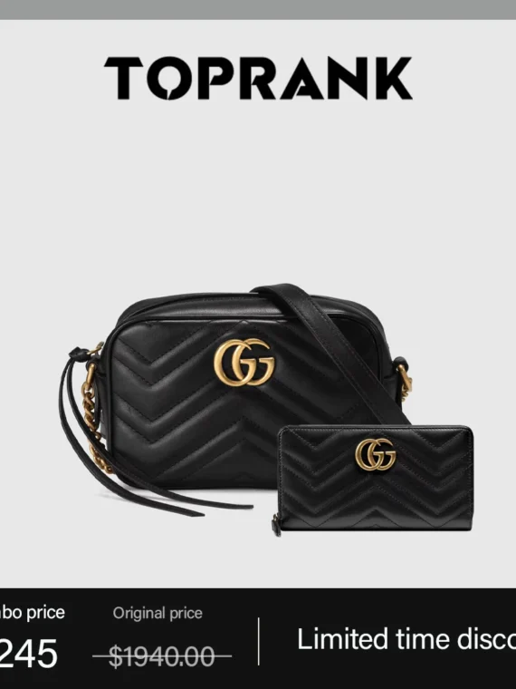 GG Marmont mini shoulder bag+GUCCI continental wallet