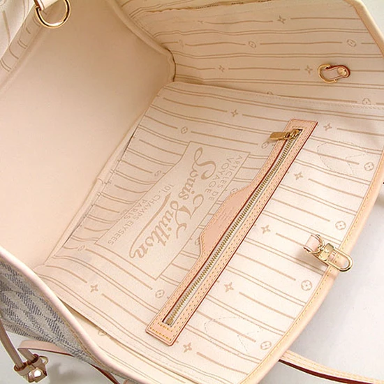 Louis Vuitton N51107 Neverfull MM Shoulder Bag Damier Azur Canvas