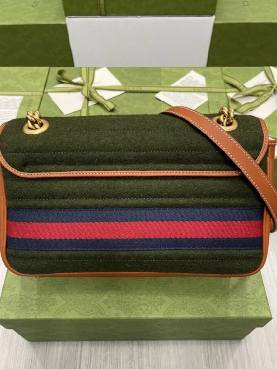 Gucci GG Marmont Small Shoulder Bag 443497 Green