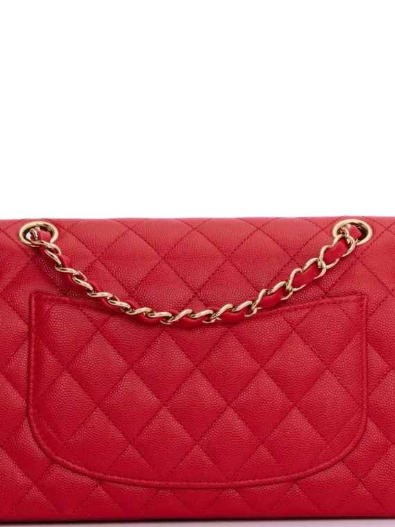 Chanel Small Classic Double Flap Navy Lambskin Light Gold Hardware