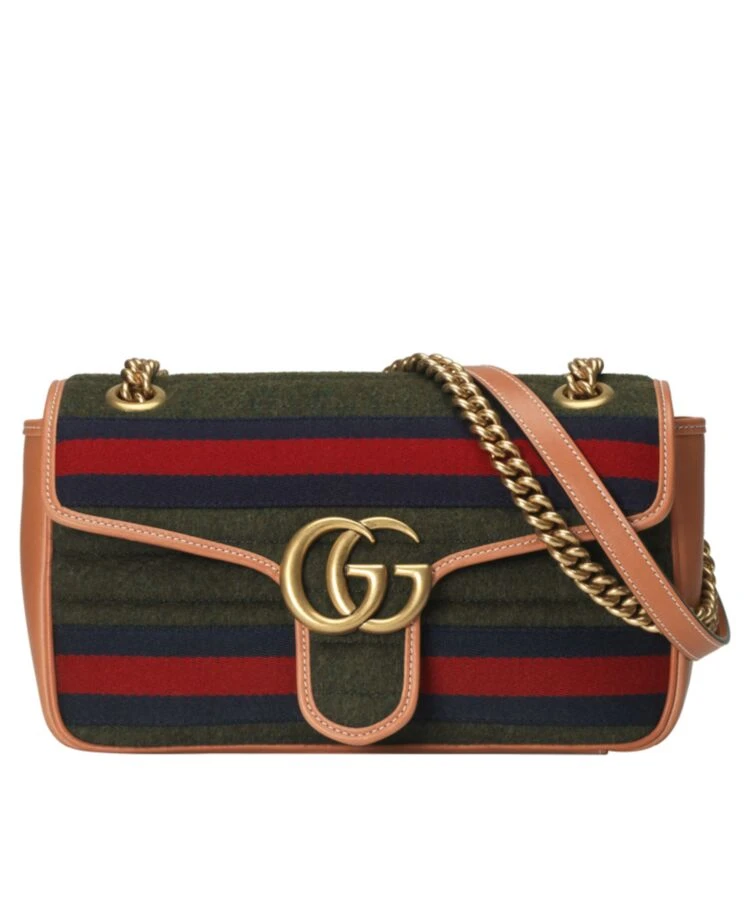 Gucci GG Marmont Small Shoulder Bag 443497 Green