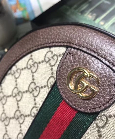 Gucci Ophidia mini GG round shoulder bag 550618 Dark Coffee