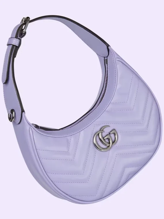 Gucci Marmont half-moon-shaped mini bag – lilac leather