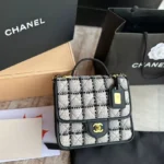 Chanel Round Clutch with Chain Quilted Patent Mini