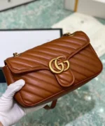Gucci GG Marmont Small Matelasse Shoulder Bag 443497 Coffee