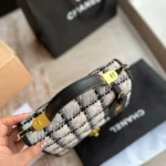 Chanel Round Clutch with Chain Quilted Patent Mini