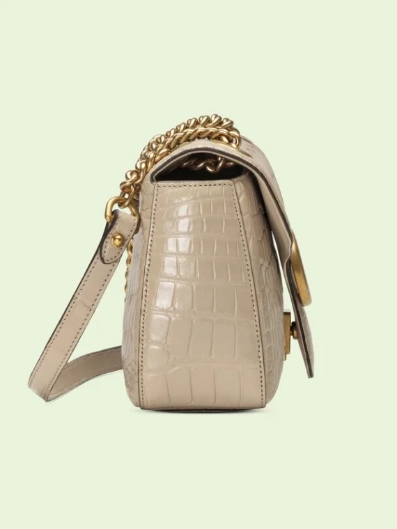 GG Marmont small crocodile shoulder bag