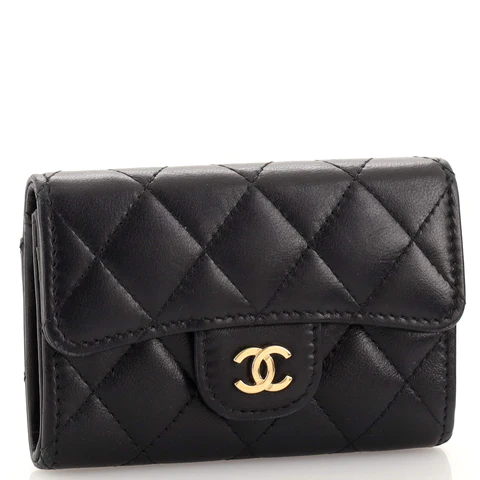 Chanel CC Zip Around Wallet Goatskin Small