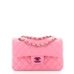 Chanel Classic Single Flap Bag Quilted Iridescent Lambskin Mini