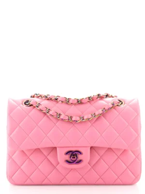 Chanel Classic Single Flap Bag Quilted Iridescent Lambskin Mini