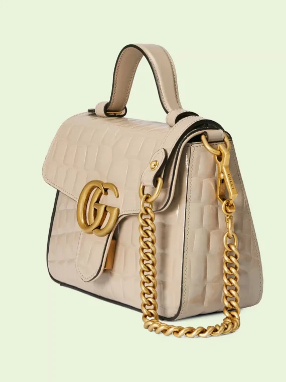 GG Marmont mini crocodile top handle bag