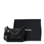Chanel Gabrielle Zip Around Wallet Quilted Aged Calfskin Small