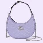 Gucci Marmont half-moon-shaped mini bag – lilac leather
