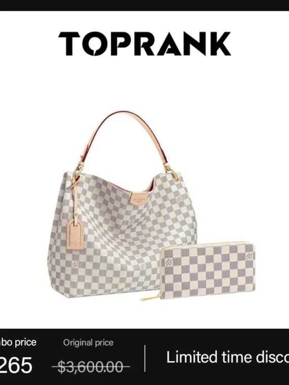 LOUIS VUITTON Louis Vuitton Graceful MM long wallet 2-piece set deals Ref: N42233  N41660