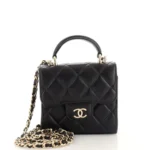 Chanel Blue Quilted Denim Rectangular Mini Flap Bag Gold Hardware