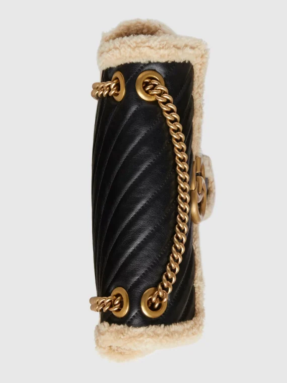 GG Marmont small shoulder bag with wool trim